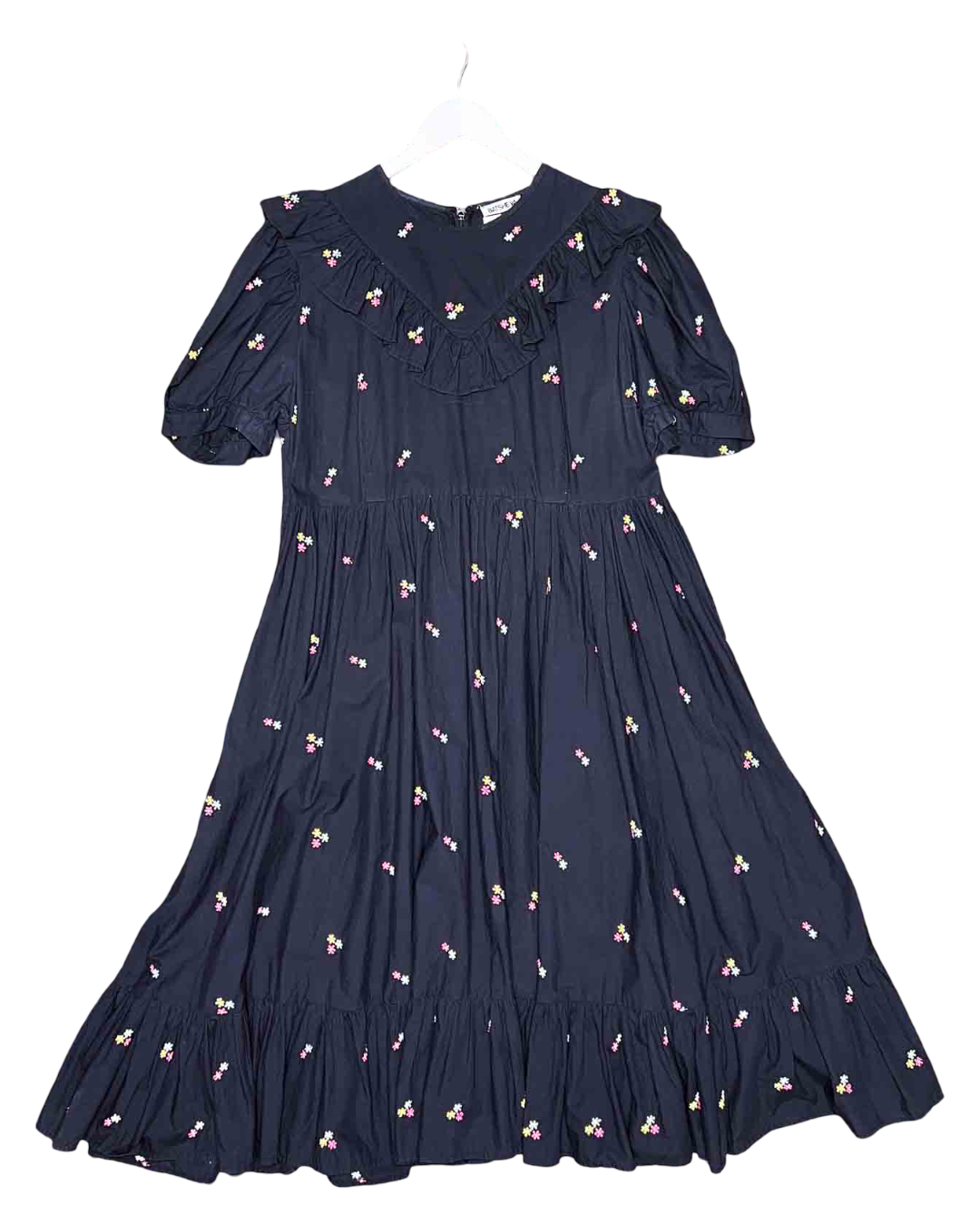 Size 18 (3XL) | Batsheva May Ruffled Embroidered Cotton-Poplin Midi Dress