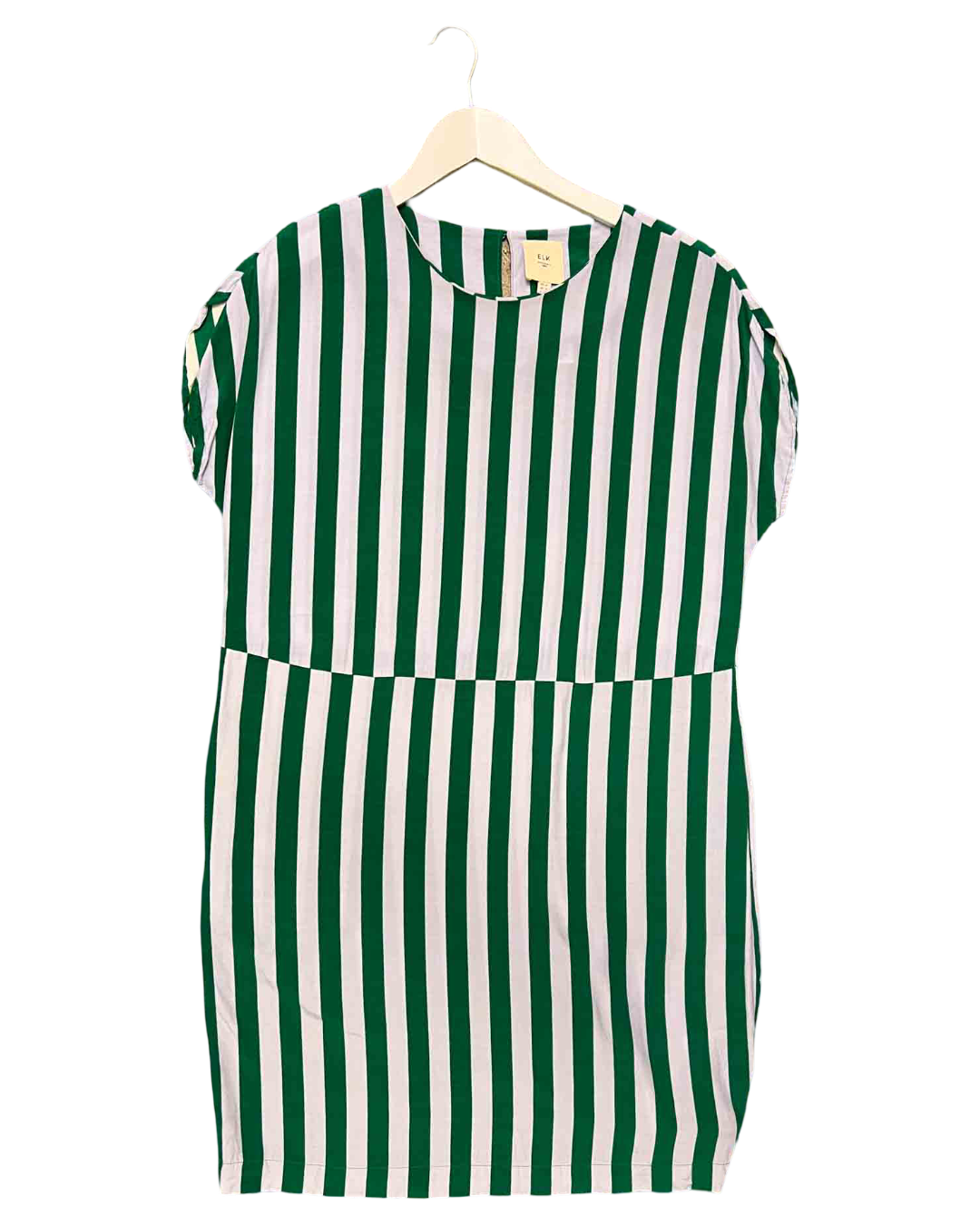 Size 8 | Elk Ecru Striped Midi Dress