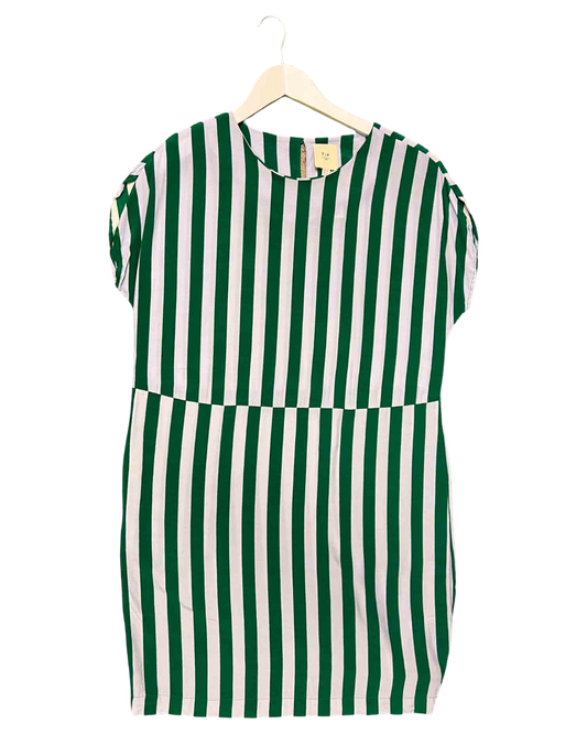 Size 8 | Elk Ecru Striped Midi Dress