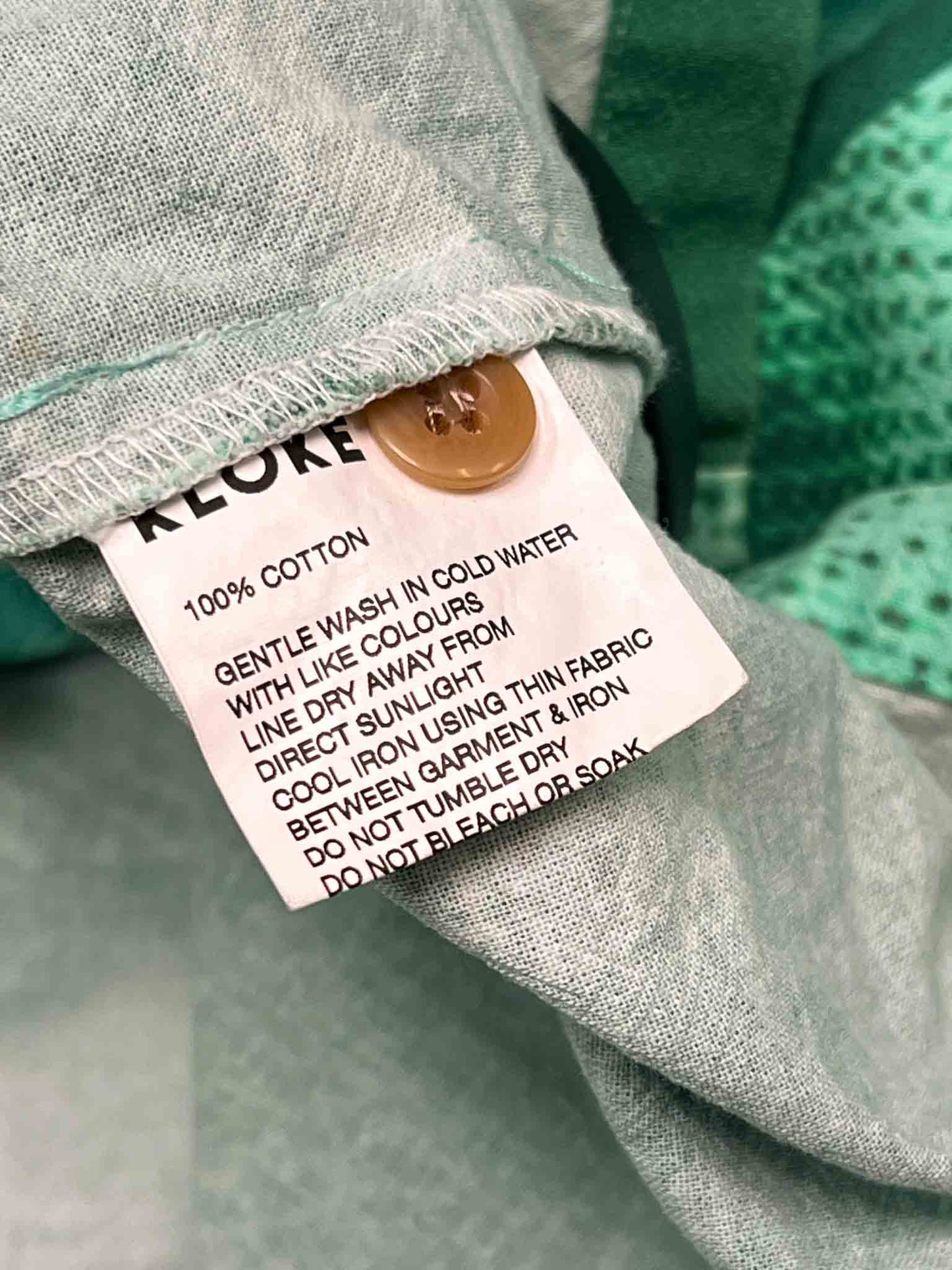 Size L | Kloke Turquoise Cotton Two Tone Shirt