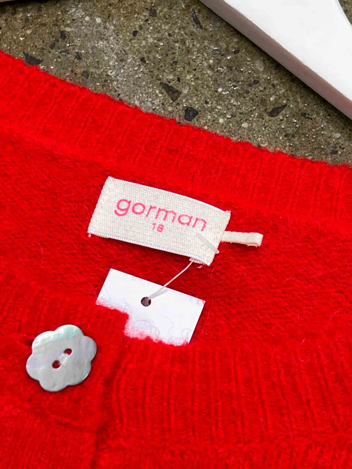 Size 18 | Gorman Red Alpaca Blend Flower Cardigan