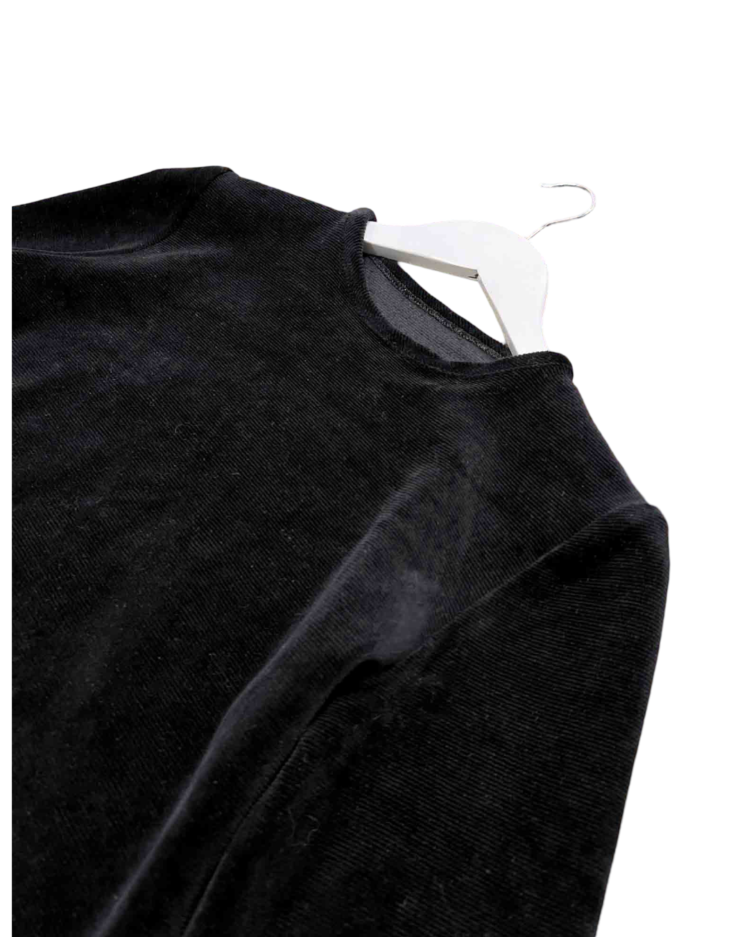 Size 10 | Kuwaii Black Babycord Long-Sleeve Dress
