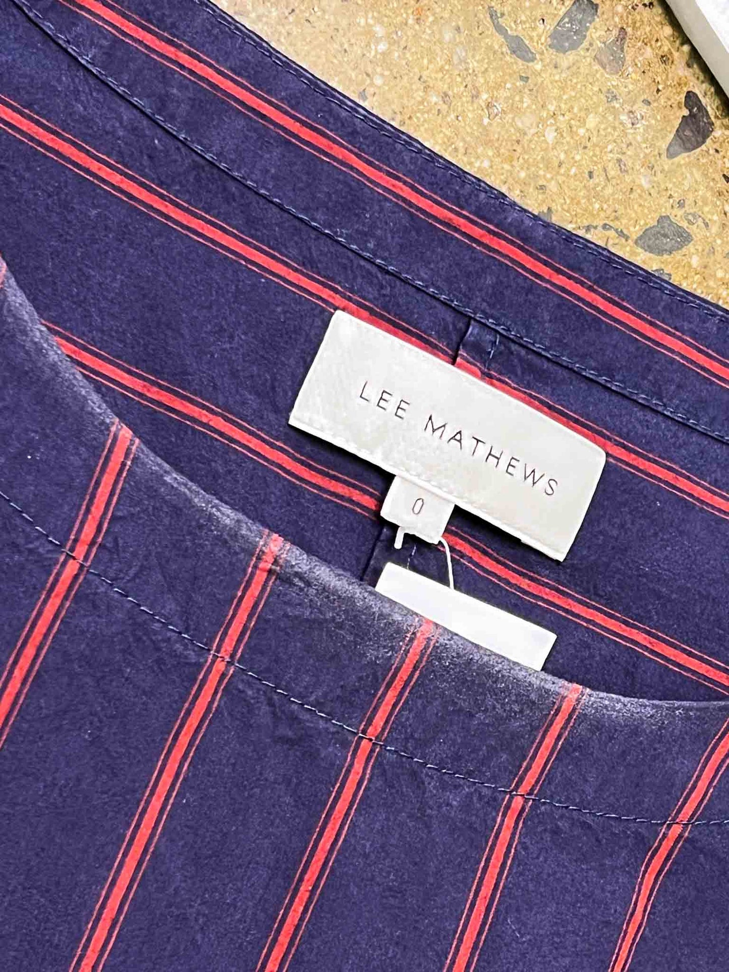 Size XS | Lee Mathews Navy Striped Top