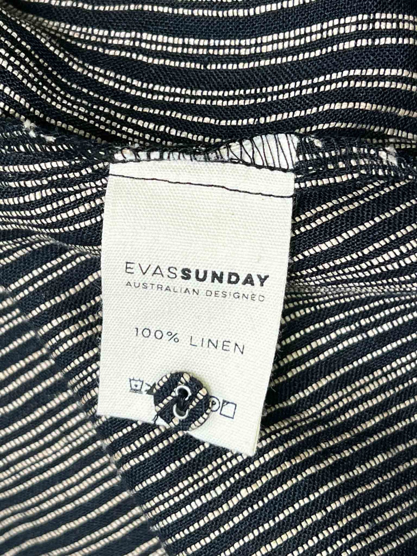 Size S | Evas Sunday Linen Raven Striped Luna Dress NWT