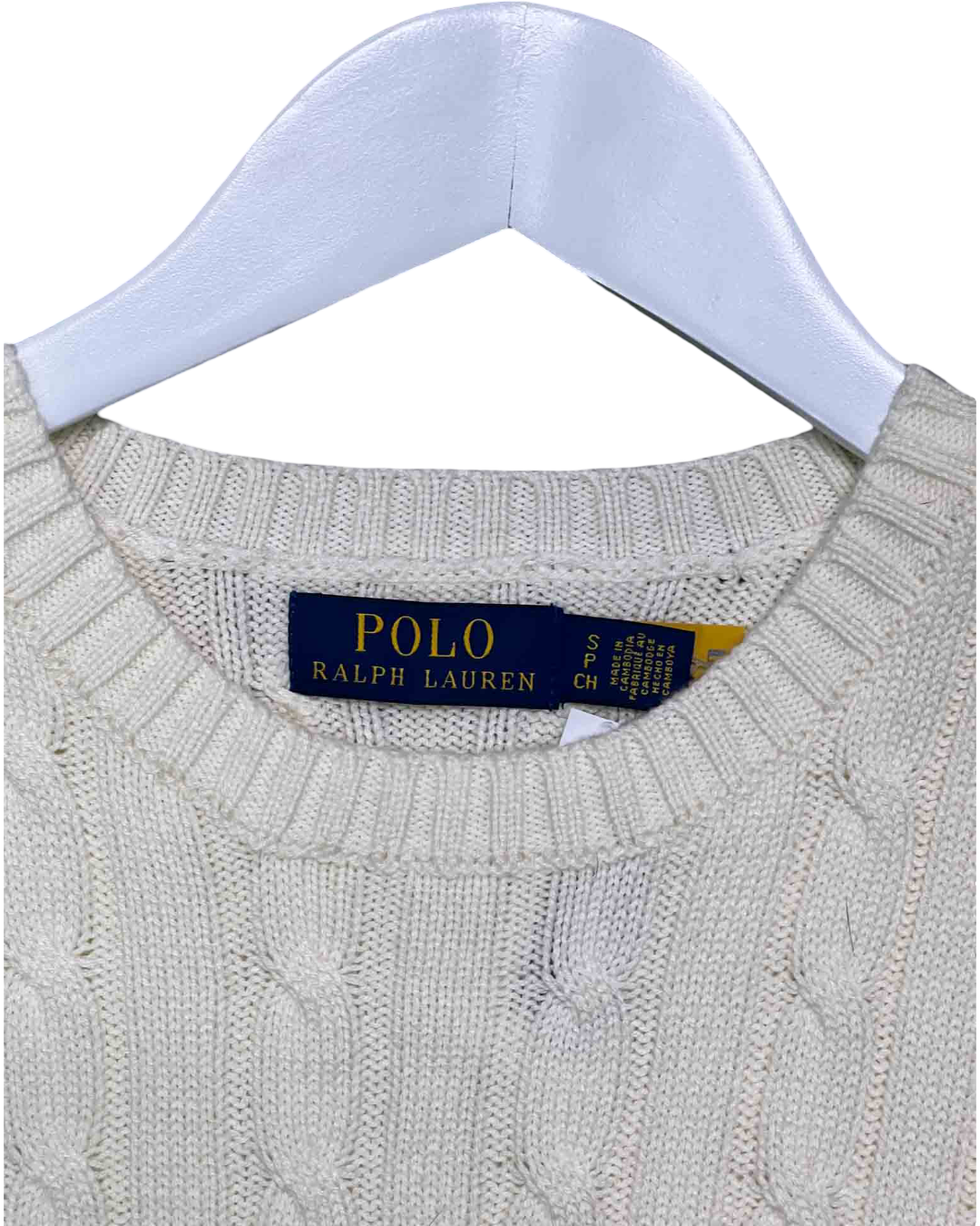 Size S | Ralph Lauren Cream Cotton Cable Knit Top
