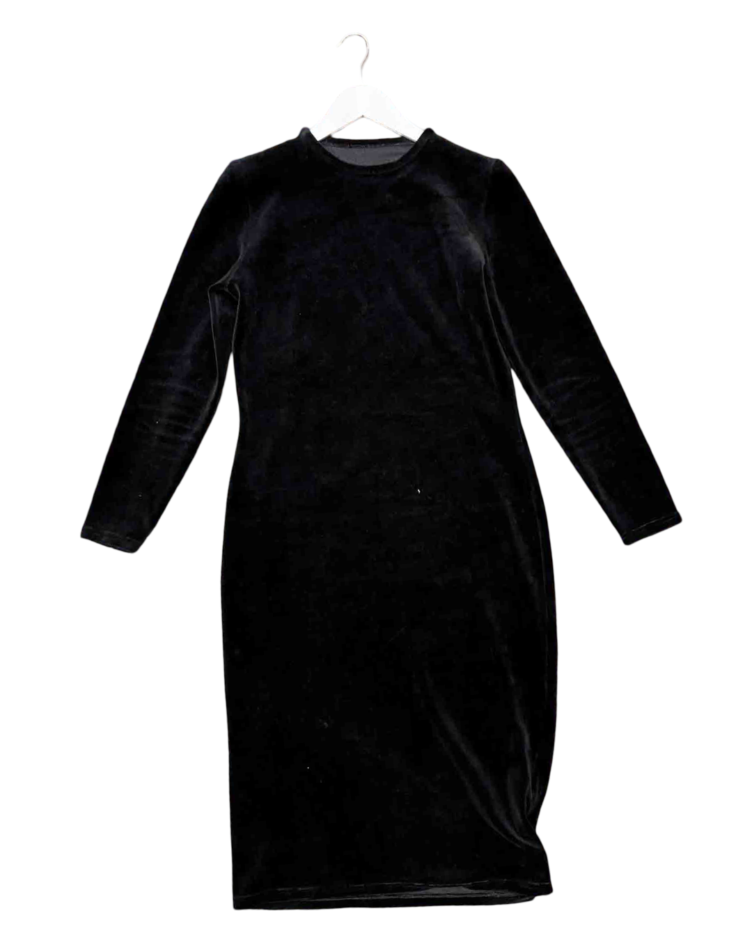 Size 10 | Kuwaii Black Babycord Long-Sleeve Dress