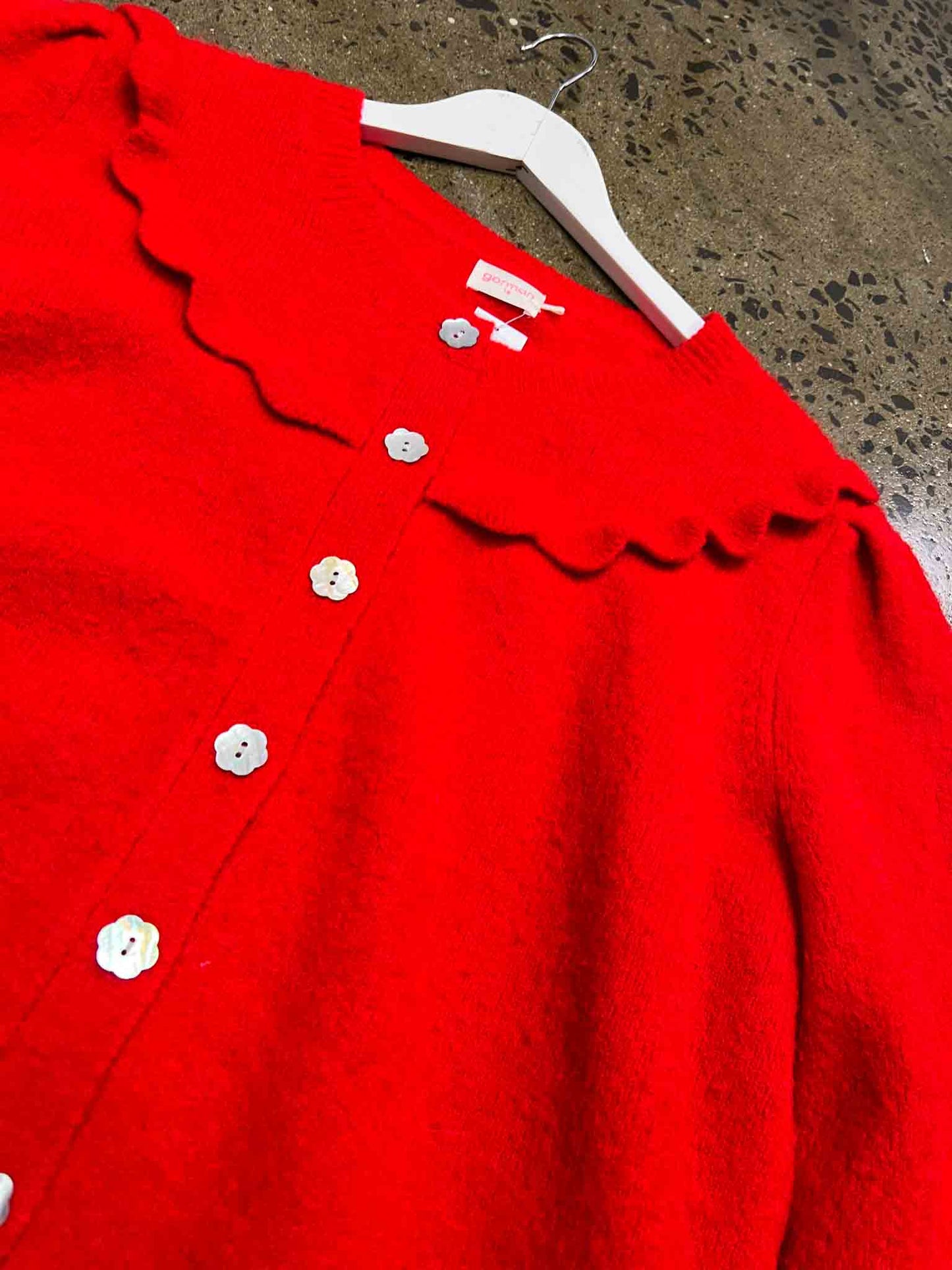Size 18 | Gorman Red Alpaca Blend Flower Cardigan