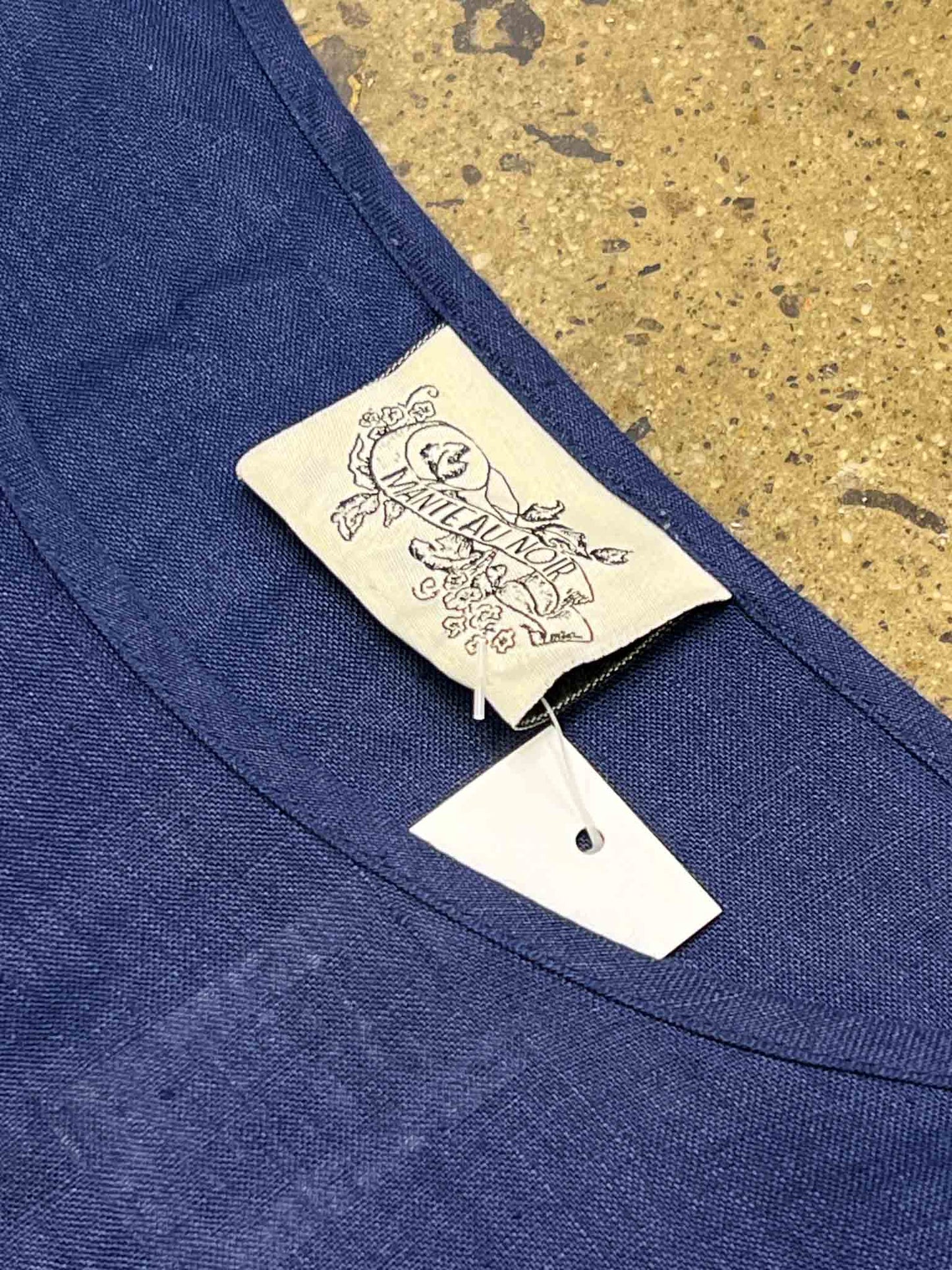 Size OSFM | Manteau Noir Navy Linen Smock Dress