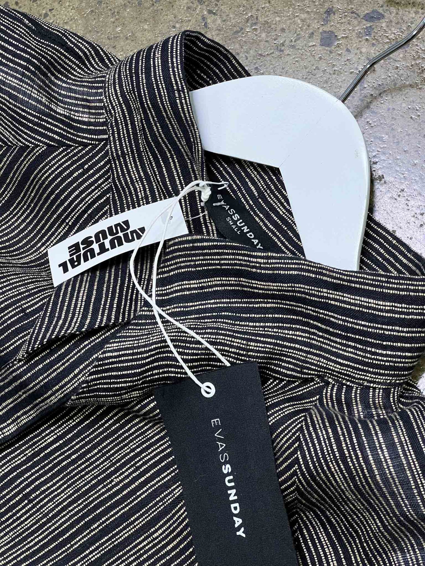 Size S | Evas Sunday Linen Raven Striped Luna Dress NWT