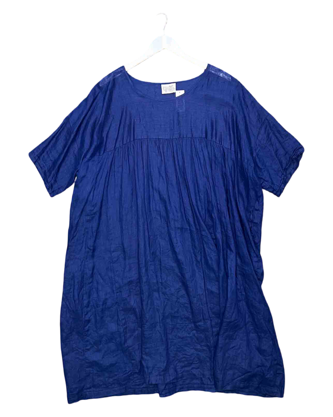 Size OSFM | Manteau Noir Navy Linen Smock Dress