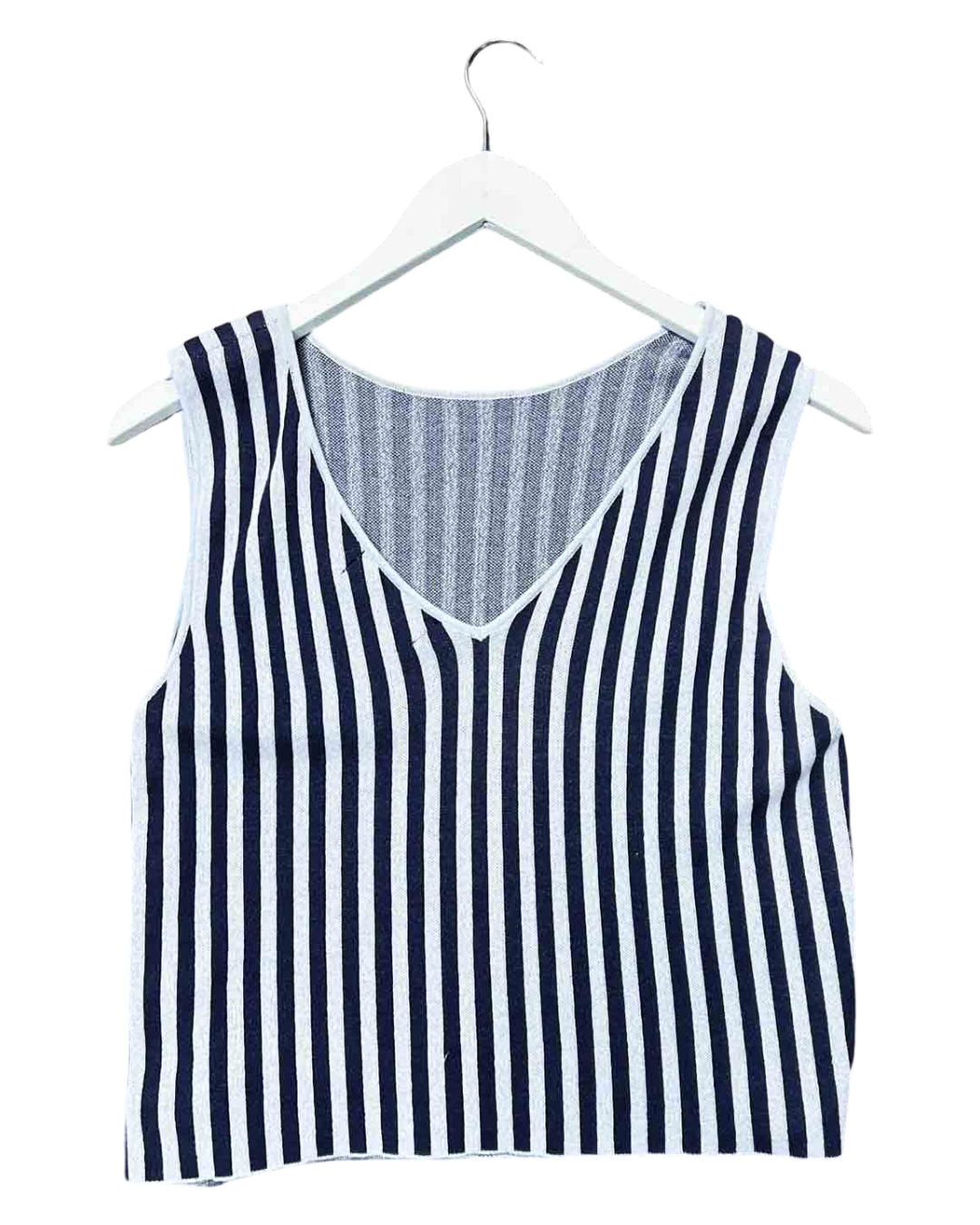 Size M | Alpha60 Navy/Baby Blue Striped Tank Top