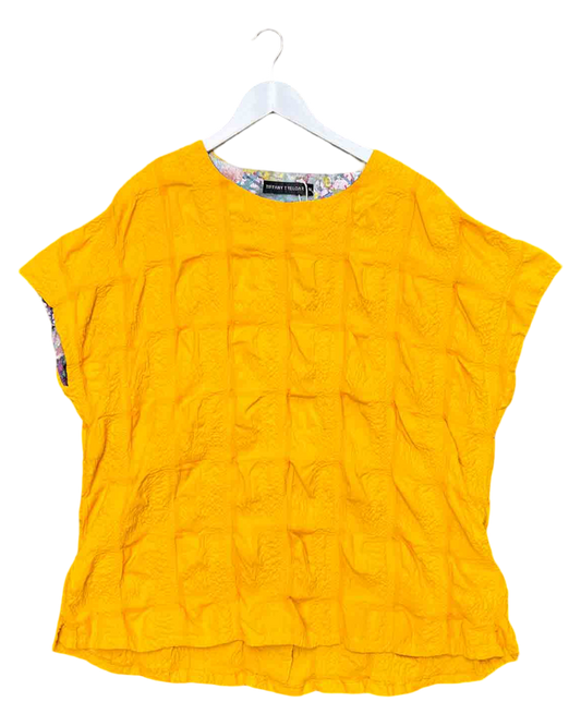 Size M | Tiffany Treloar Cotton Seersucker Yellow Top