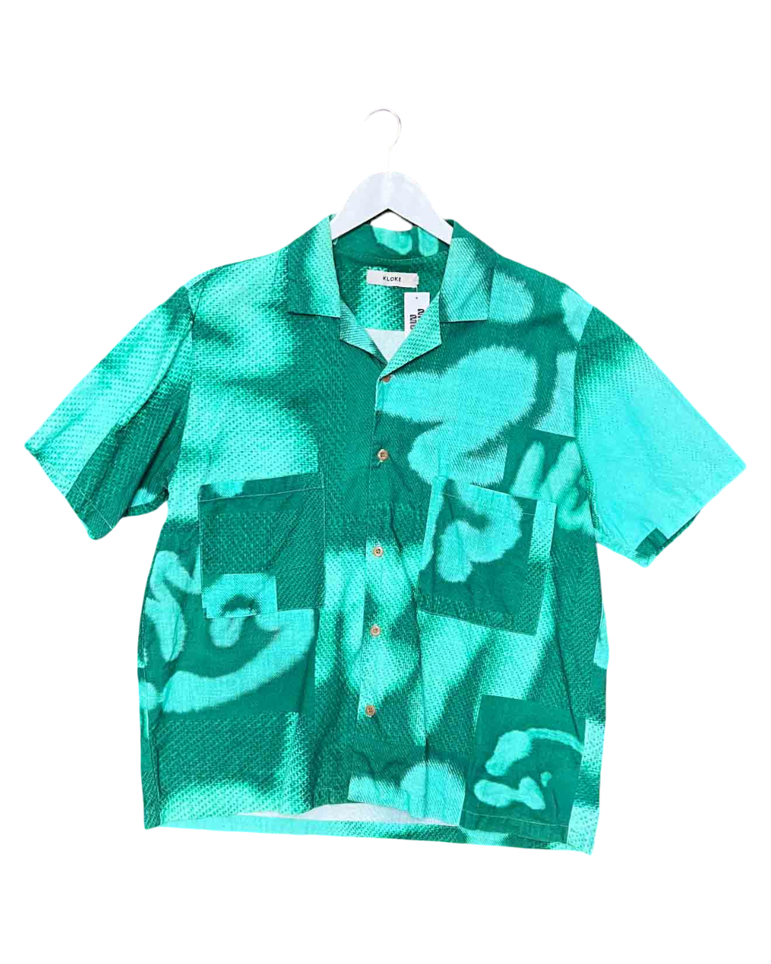 Size L | Kloke Turquoise Cotton Two Tone Shirt