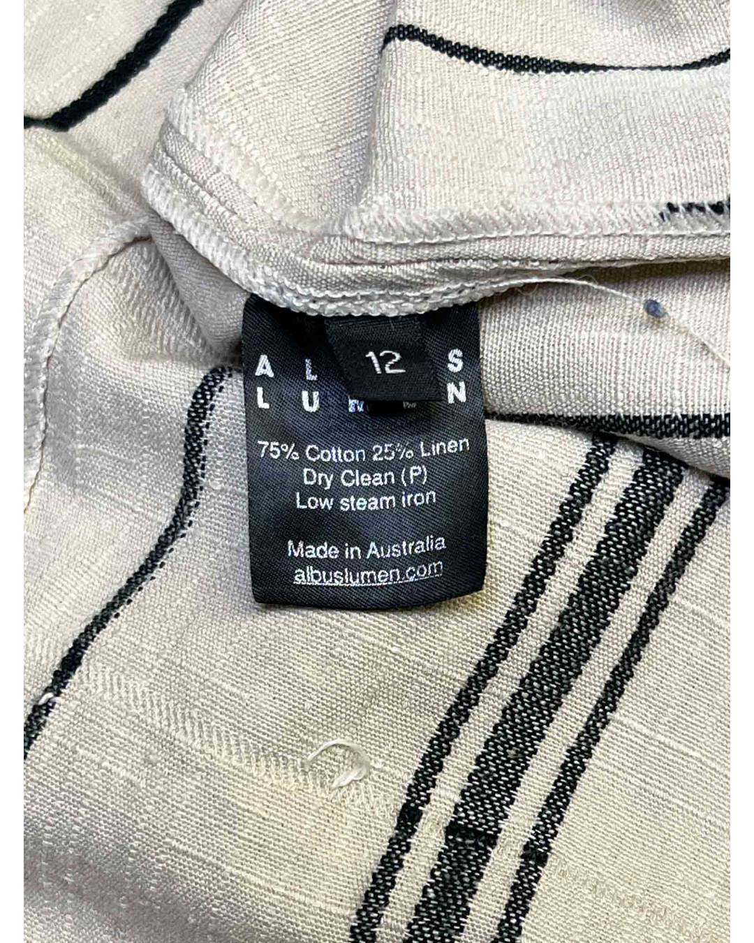 Size 12 (L) | Albus Lumen Striped Linen Dress