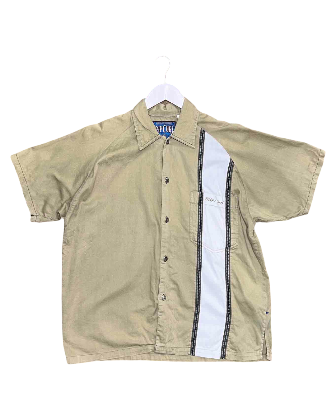 Size M | RipCurl Green Cotton Vint. Bowling Shirt