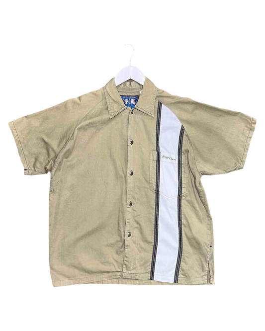 Size M | RipCurl Green Cotton Vint. Bowling Shirt