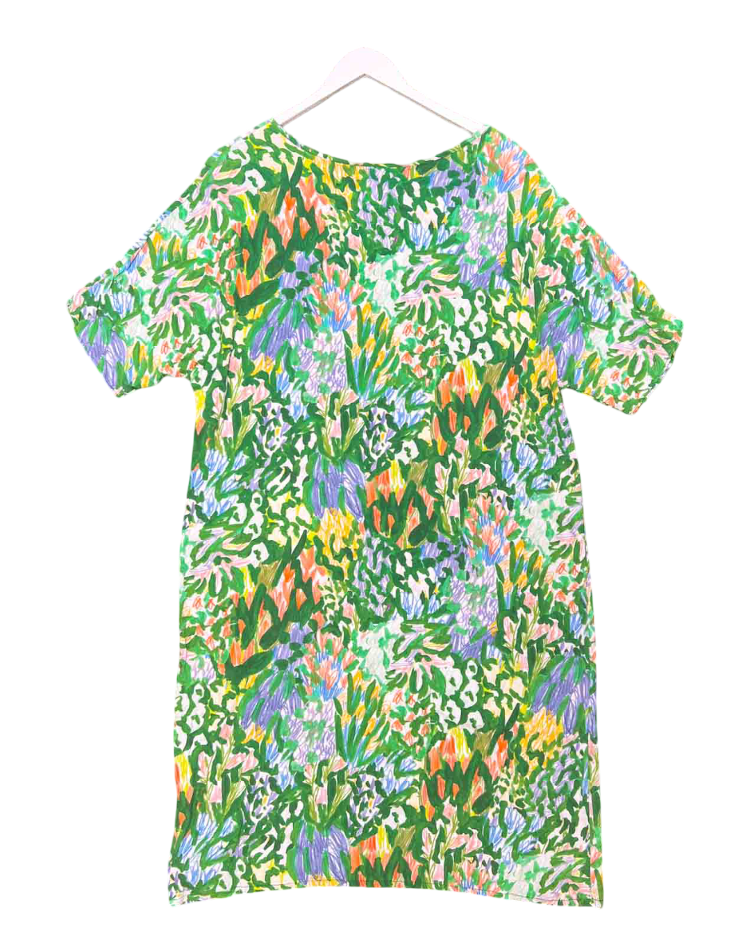 Size 3XL | Tara Whalley Painted Flowers Midi Dress