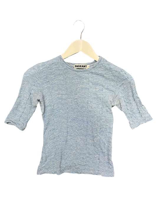 Size 8 | Pageant Blue Textured Knit Top