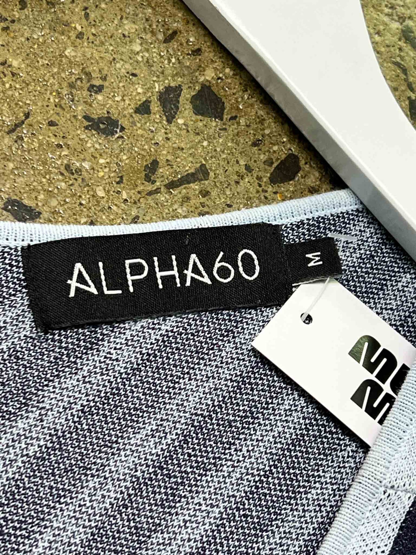 Size M | Alpha60 Navy/Baby Blue Striped Tank Top