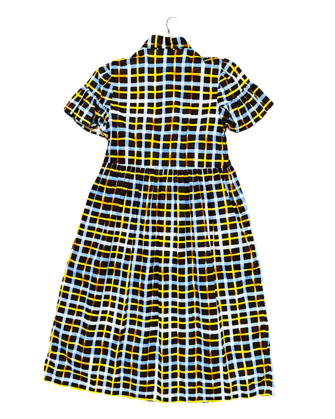 Size XXS | Kowtow Black and Neon Tartan Impression Dress