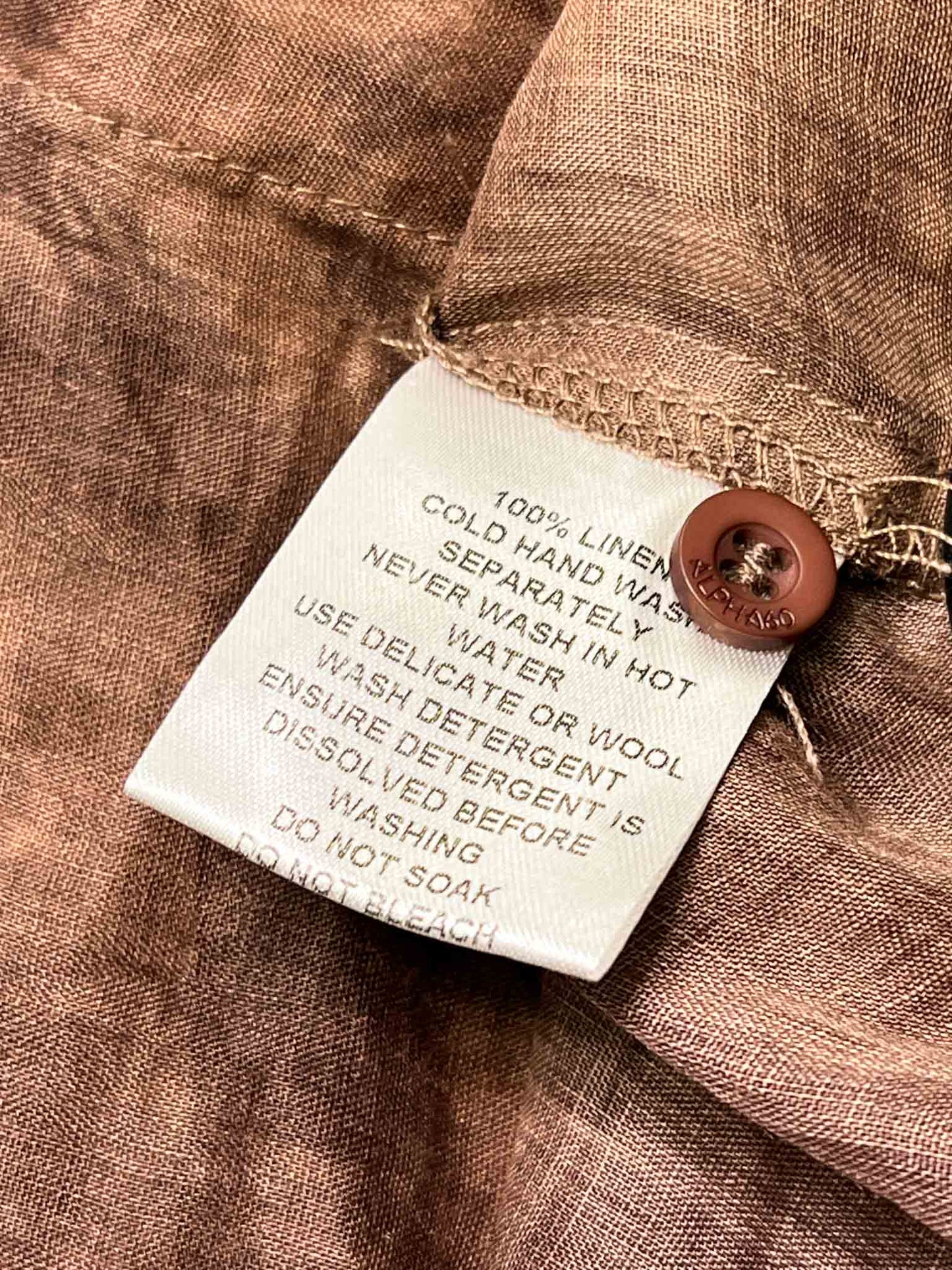 Size XXS | Alpha60 Brown Marble Linen Shirt
