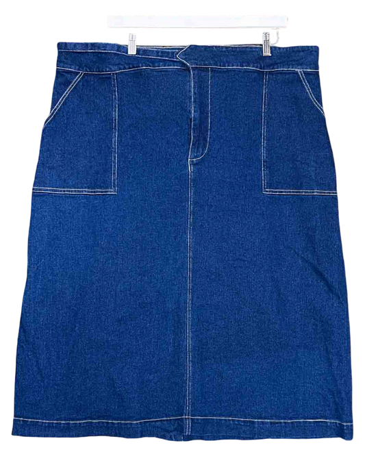 Size 22 | Nancybird Blue Denim Midi Skirt
