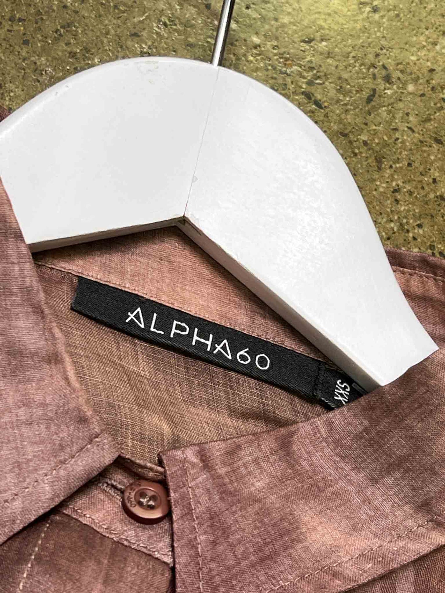 Size XXS | Alpha60 Brown Marble Linen Shirt