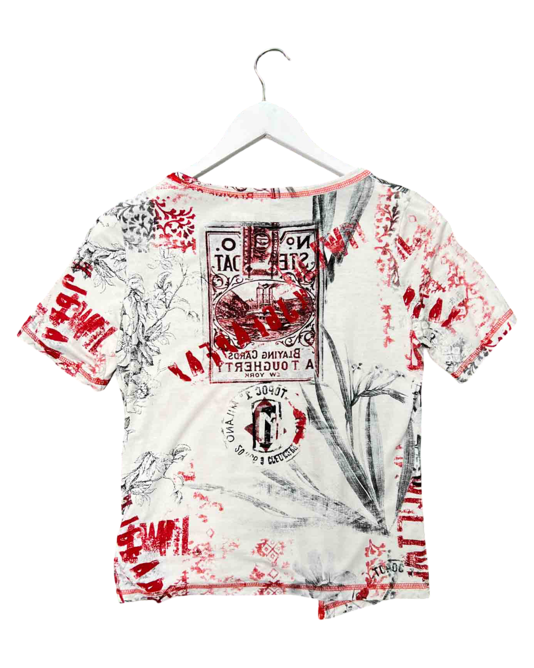 Size S/M | Pause Cafe Graphic Red Stitch Top