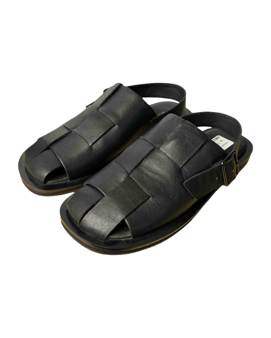 Size 38 | Alpha60 Black Leather Woven Sandal