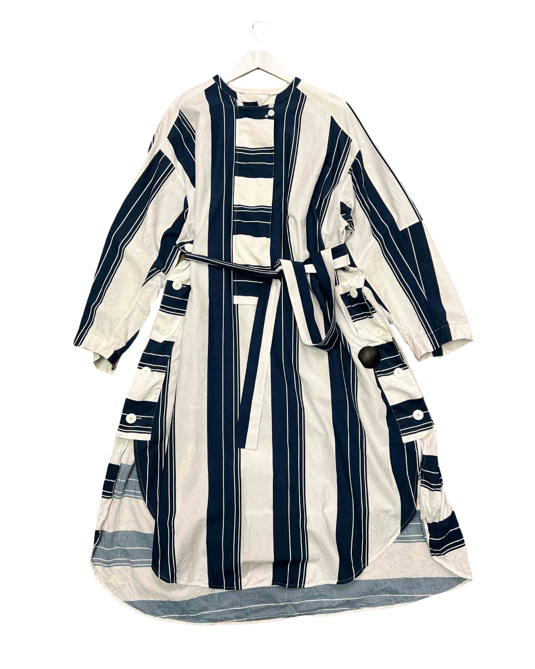 Size 2XL | Lee Mathews White and Blue Striped Hampden Tunic Dress