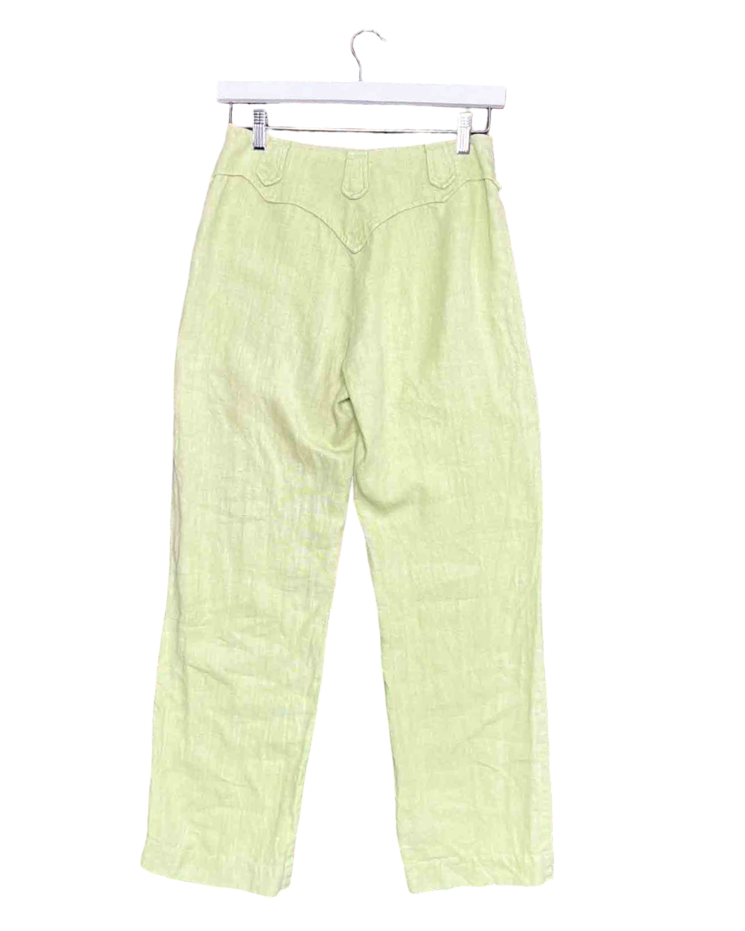 Size 38 (10) | Paloma Wool Pastel Lime Linen Dolar Pants
