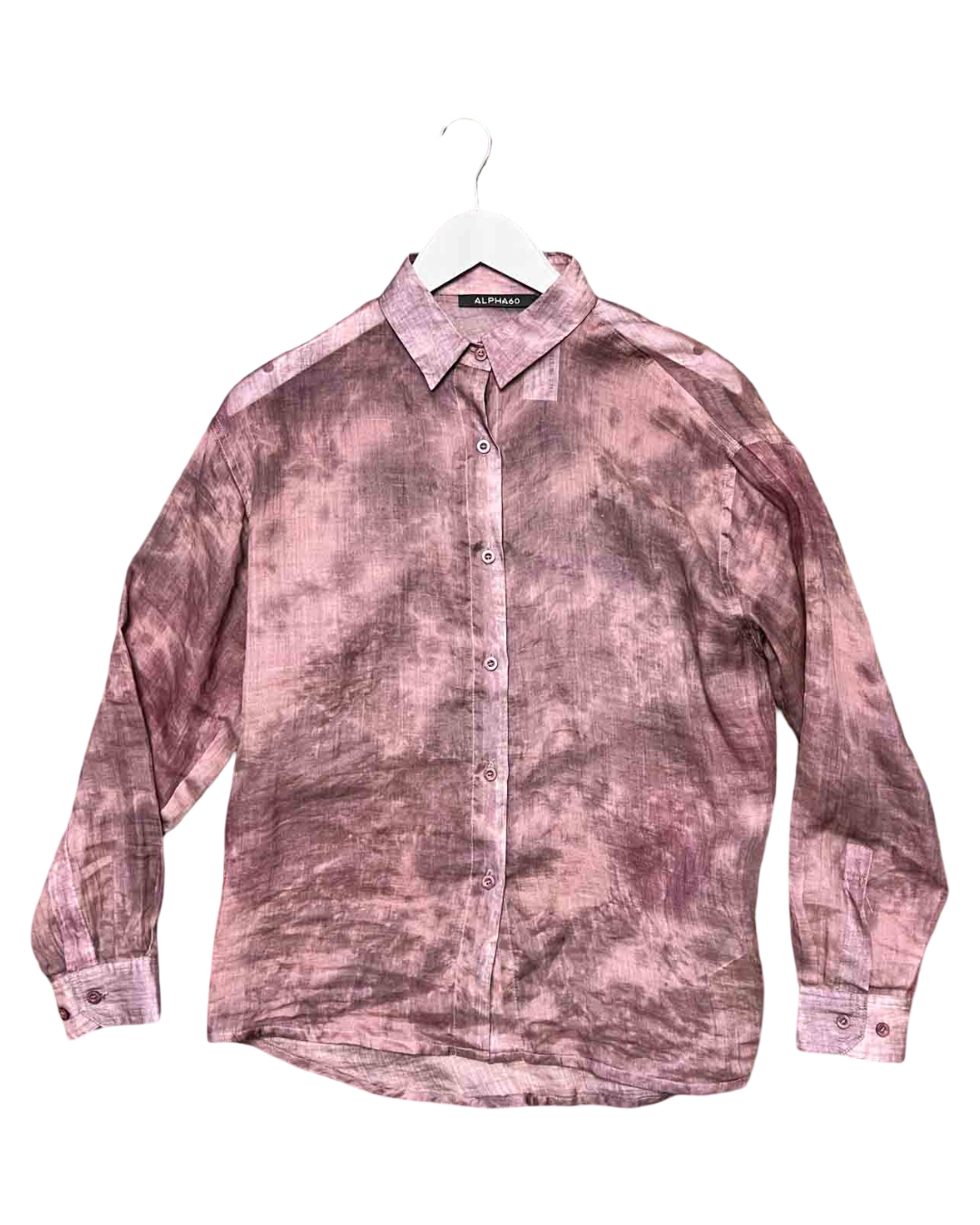 Size XXS | Alpha60 Brown Marble Linen Shirt