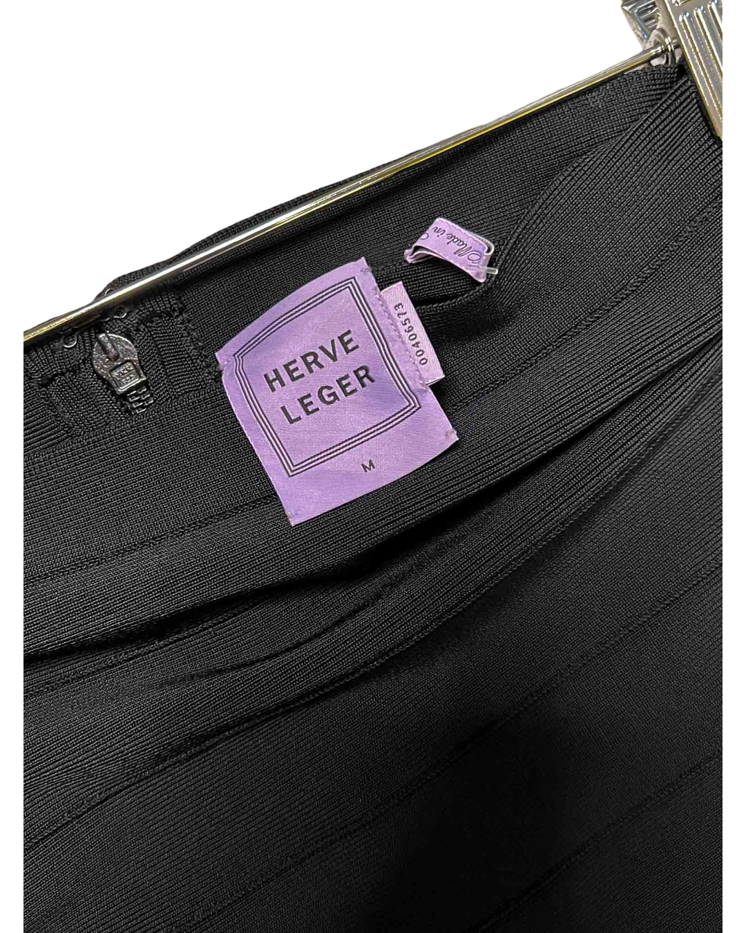 Size M |  Herve Leger Black Tiered Bandage Flounce Skirt