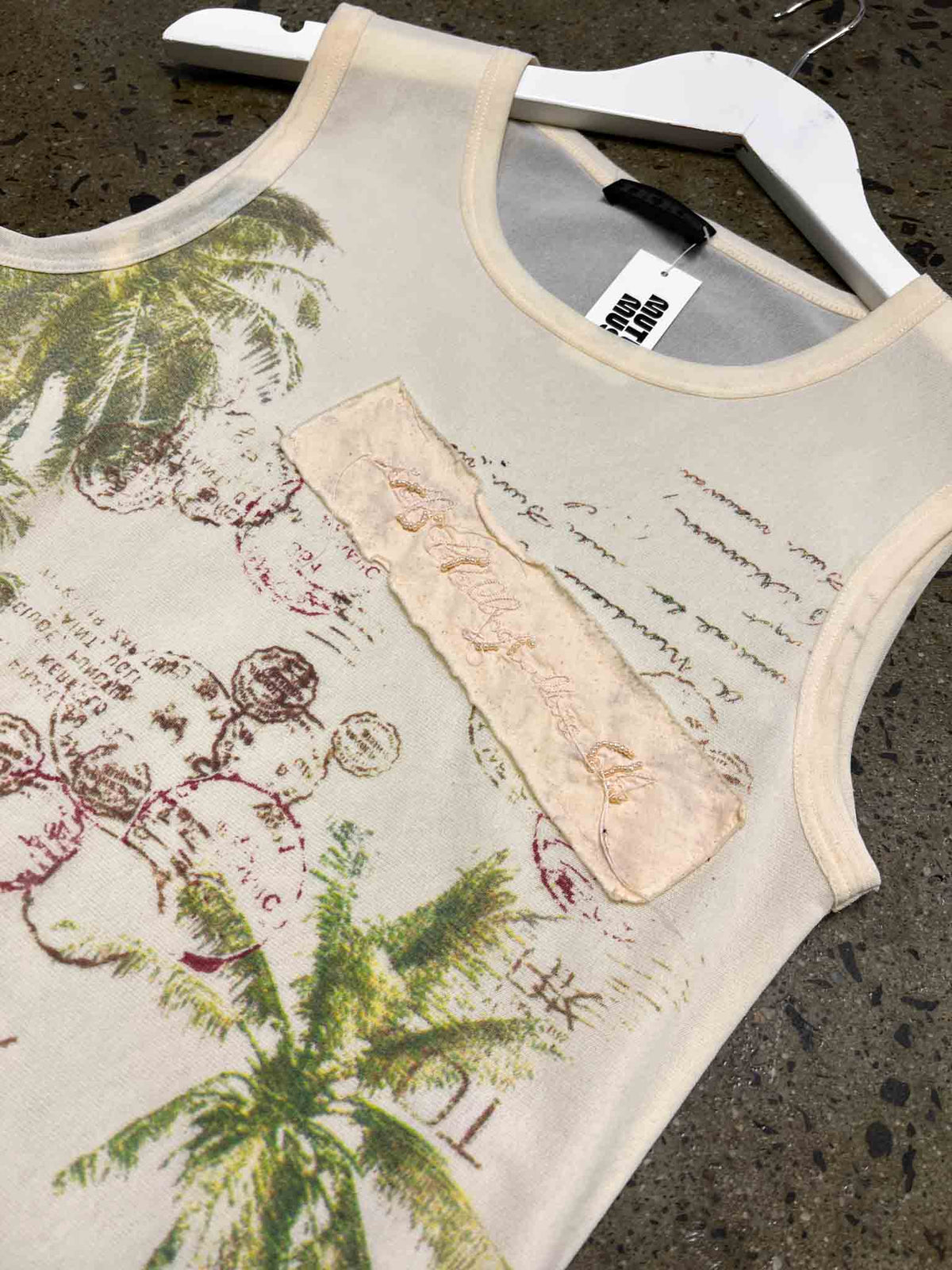 Size 40 (L) | IKKS Cream Layered Mesh Tank Top