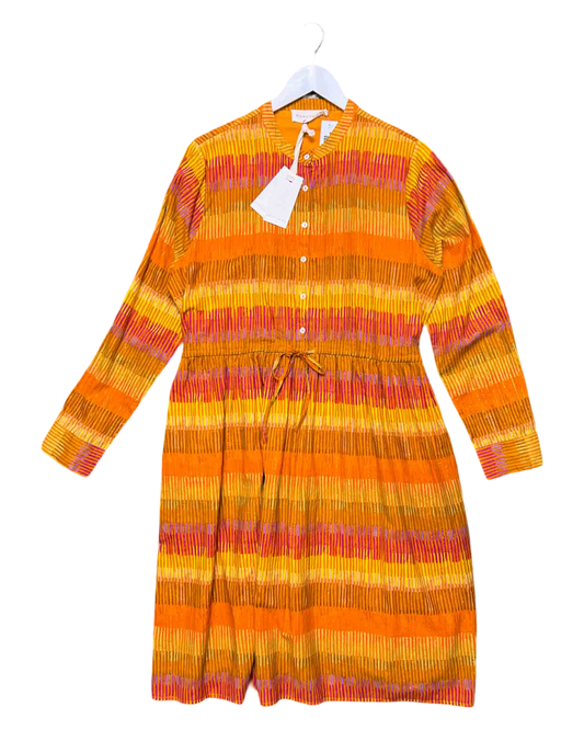 Size L | Nancybird Orange Stripe Yala Pintuck Dres NWTs