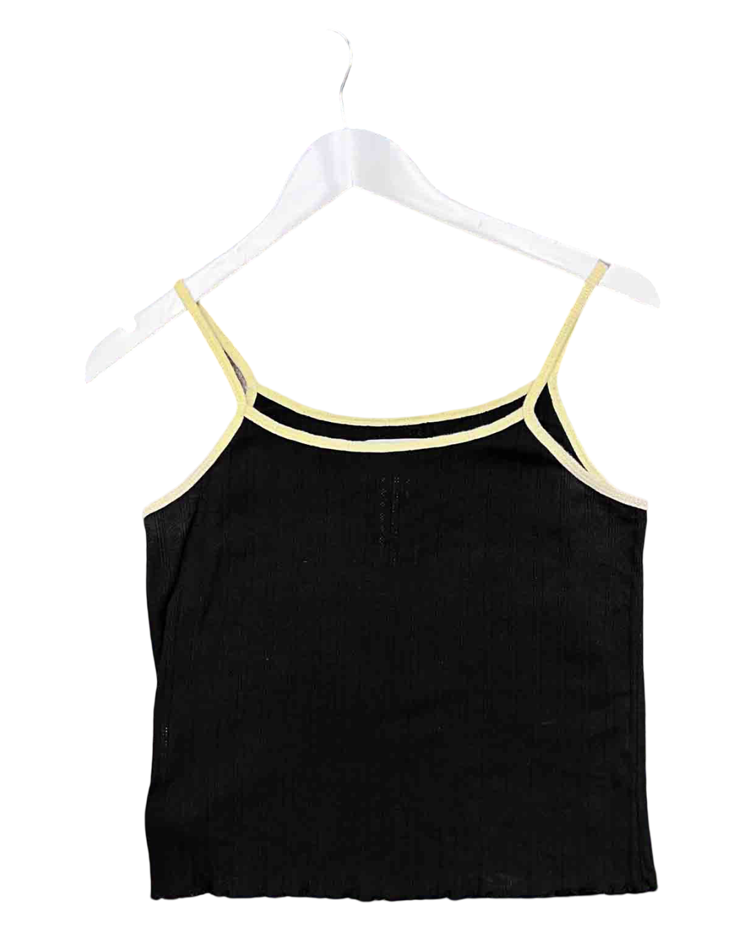 Size 0 (XS/6) | SUKU Black/Yellow Cropped Pointelle Tank Top