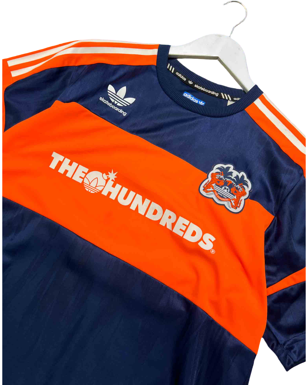 Size M | Adidas Skateboarding x The Hundreds Navy and Orange Soccer Jersey