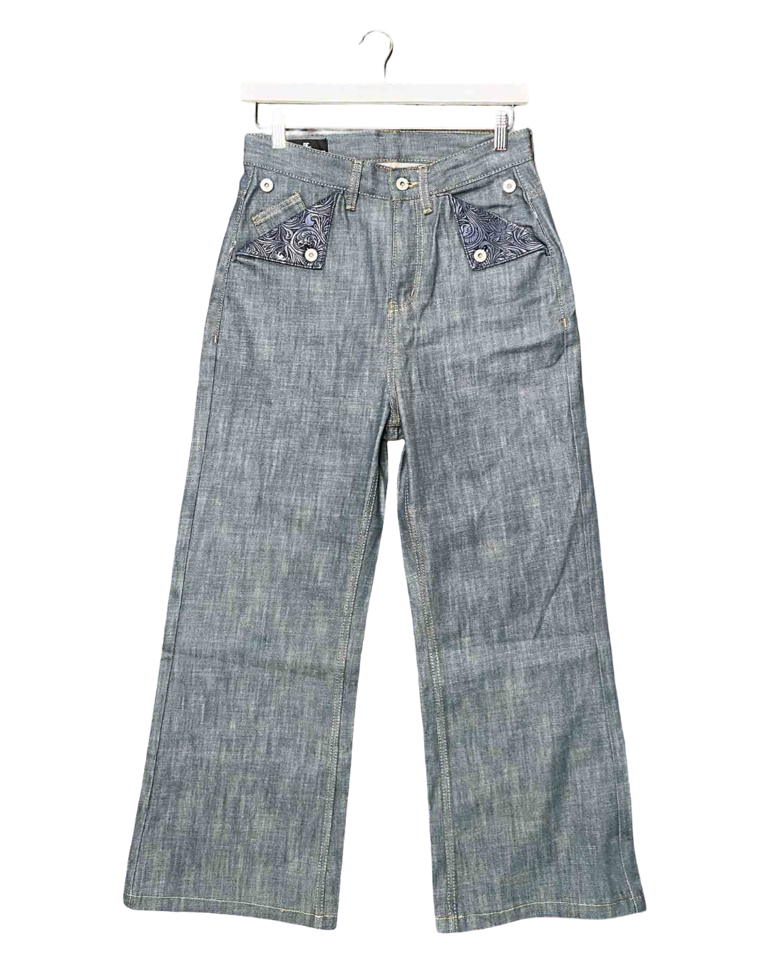 Size 28-30 (M) | Decency Concept Grey Flower Pocket Jeans
