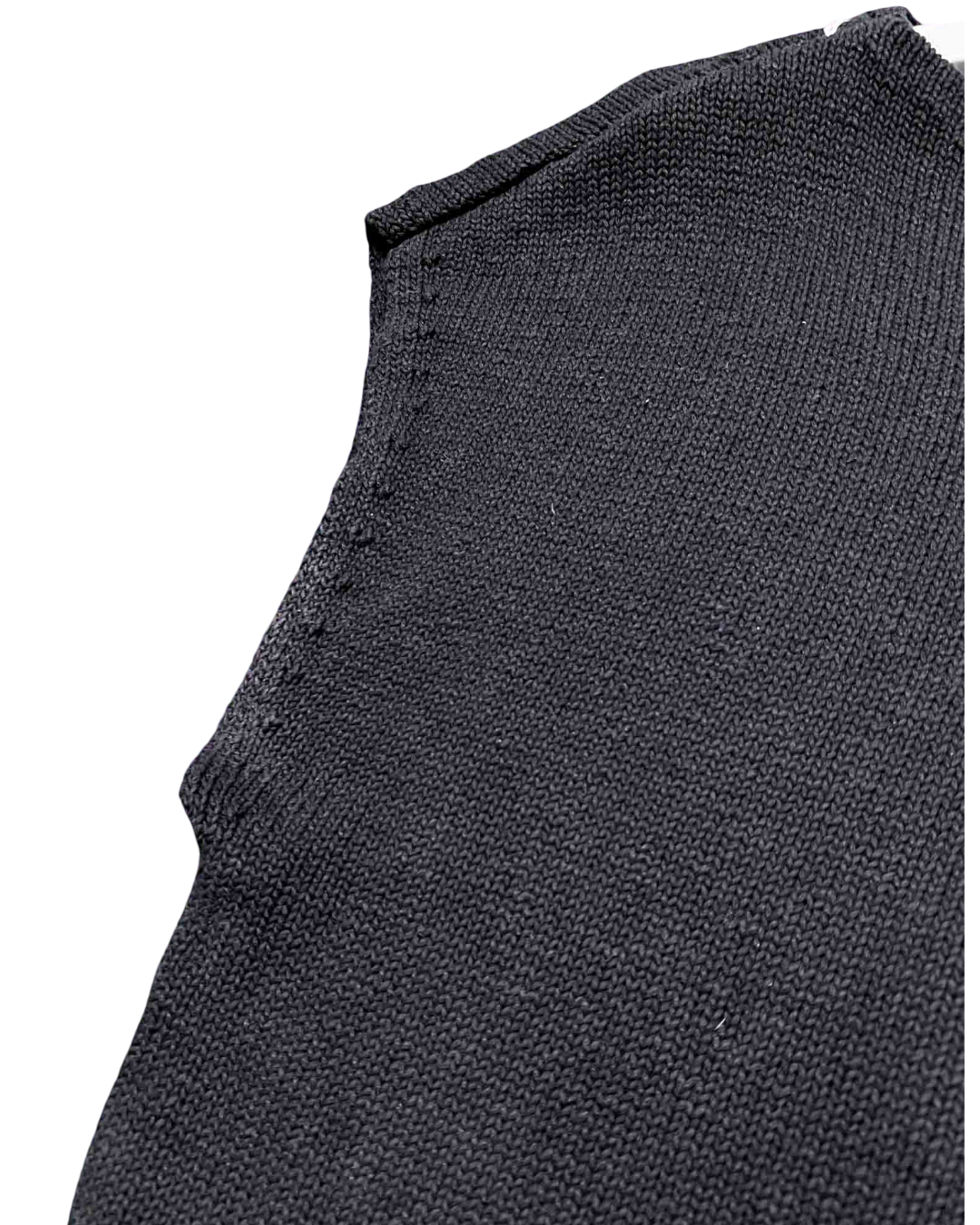 Size 1 (8) | Bassike Black Cotton/Linen Knitted Vest Top
