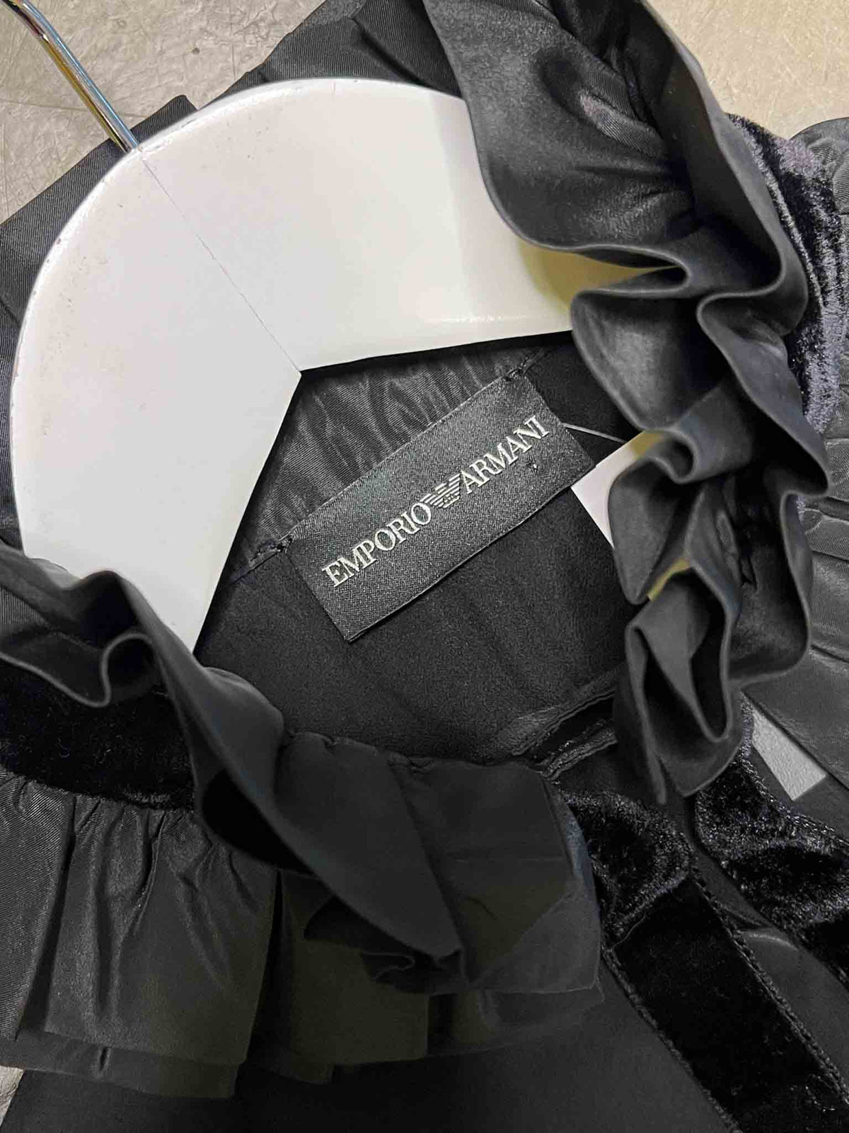 Size S | Emporio Armani Black Sheer Silk Shirt