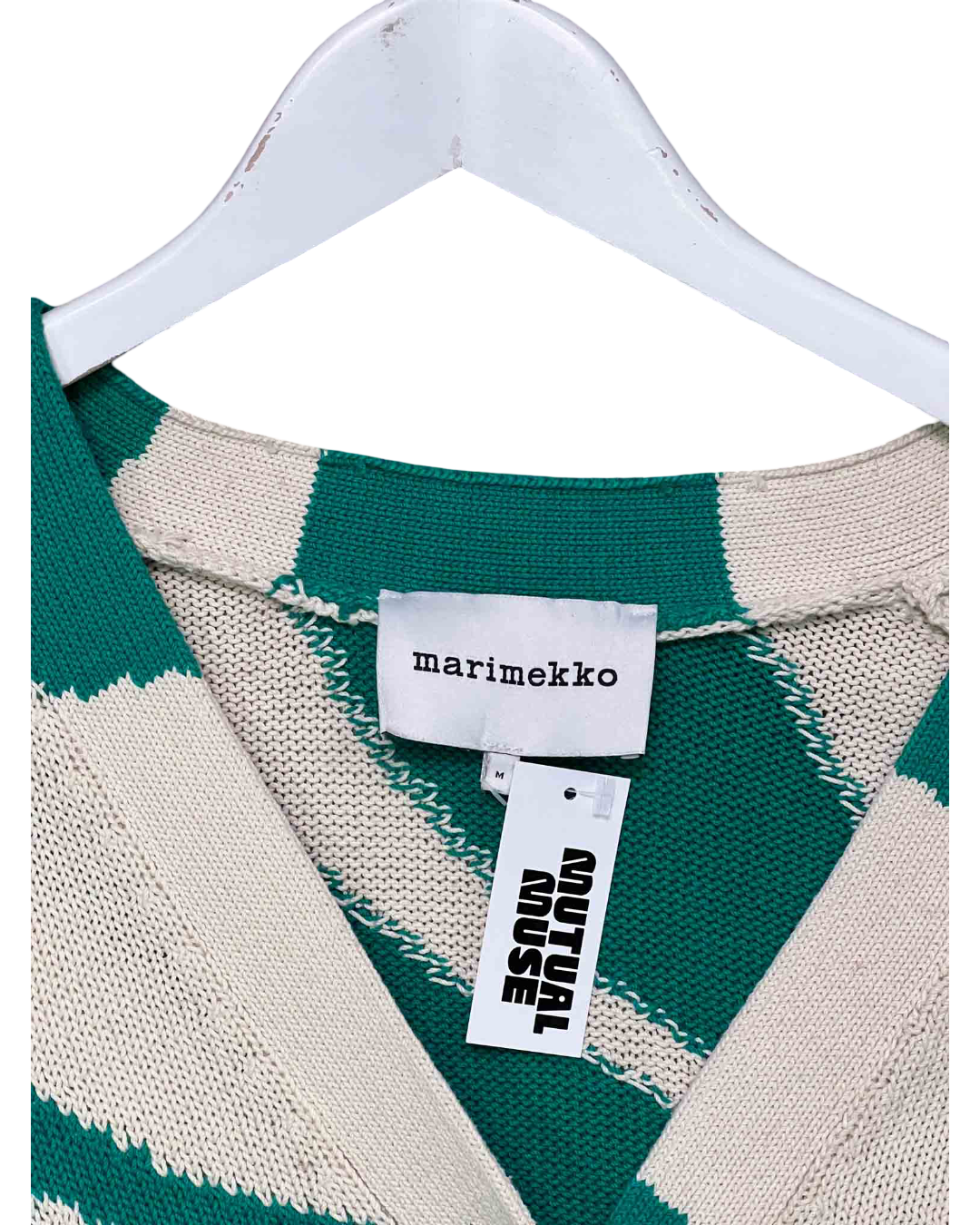Size M | Marimekko Green and Cream Beyla Viita Knit Cardigan