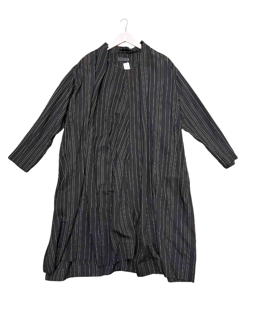 Size L | Moyuru Black Pinstripe Smock Dress