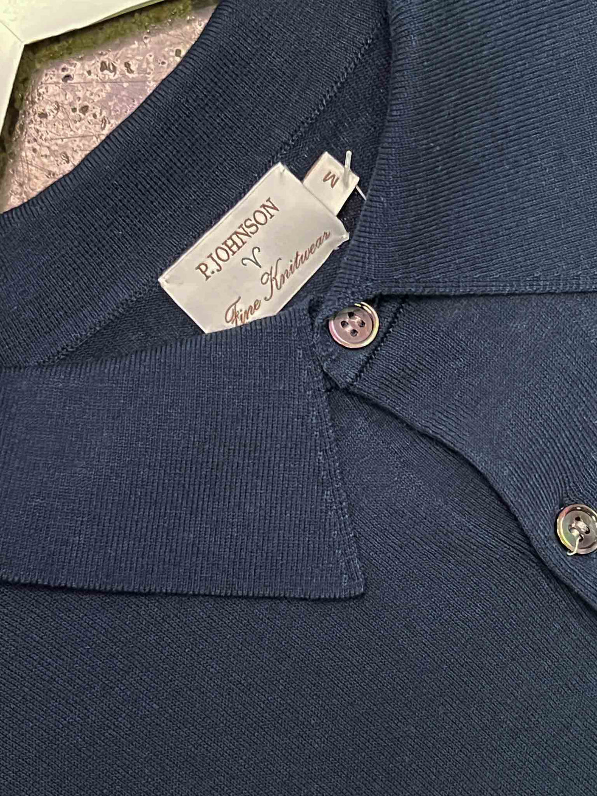 Size M | P Johnson Navy Collared Shirt