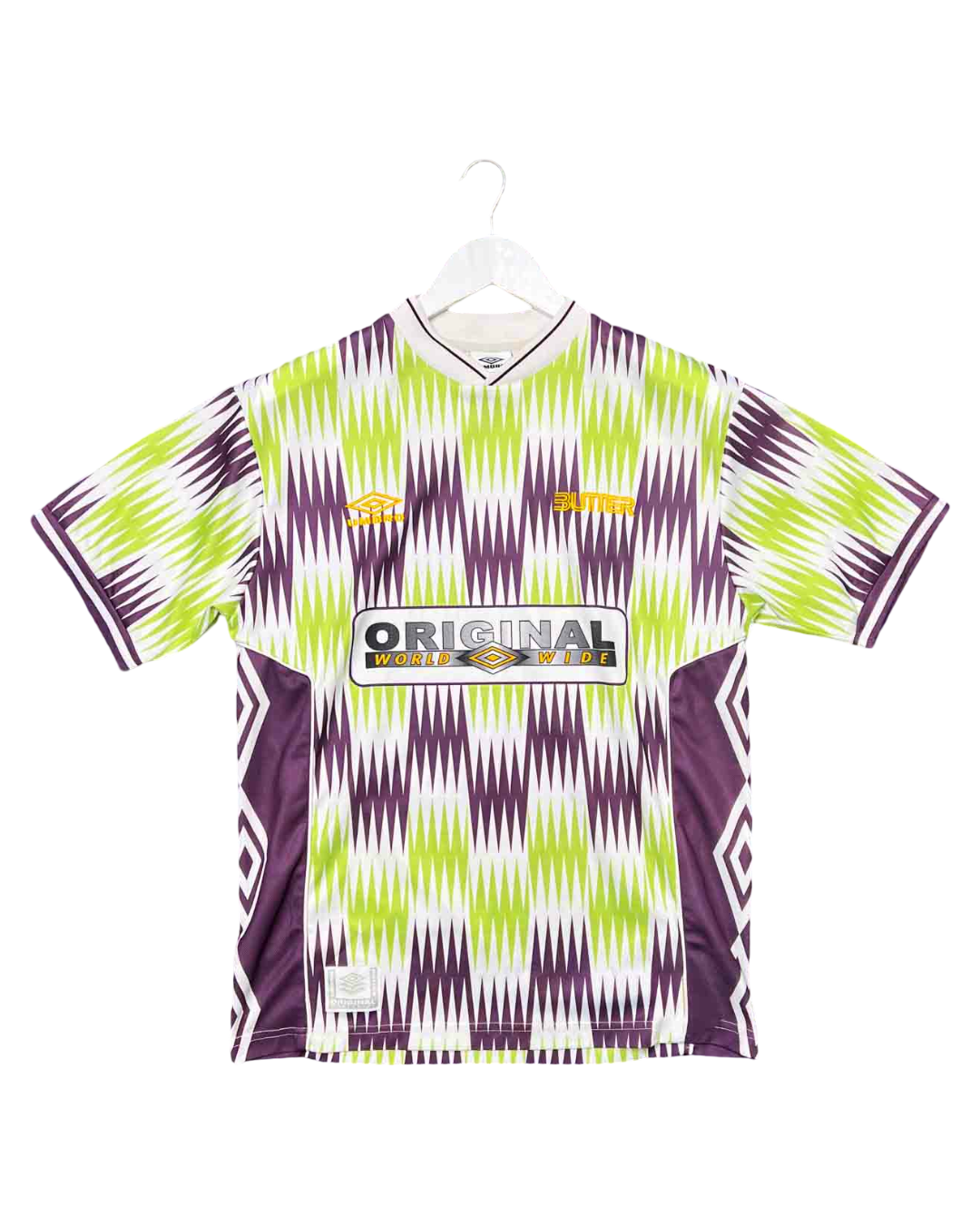 Size M | Butter x Umbro Optical Short-Sleeve Jersey Top