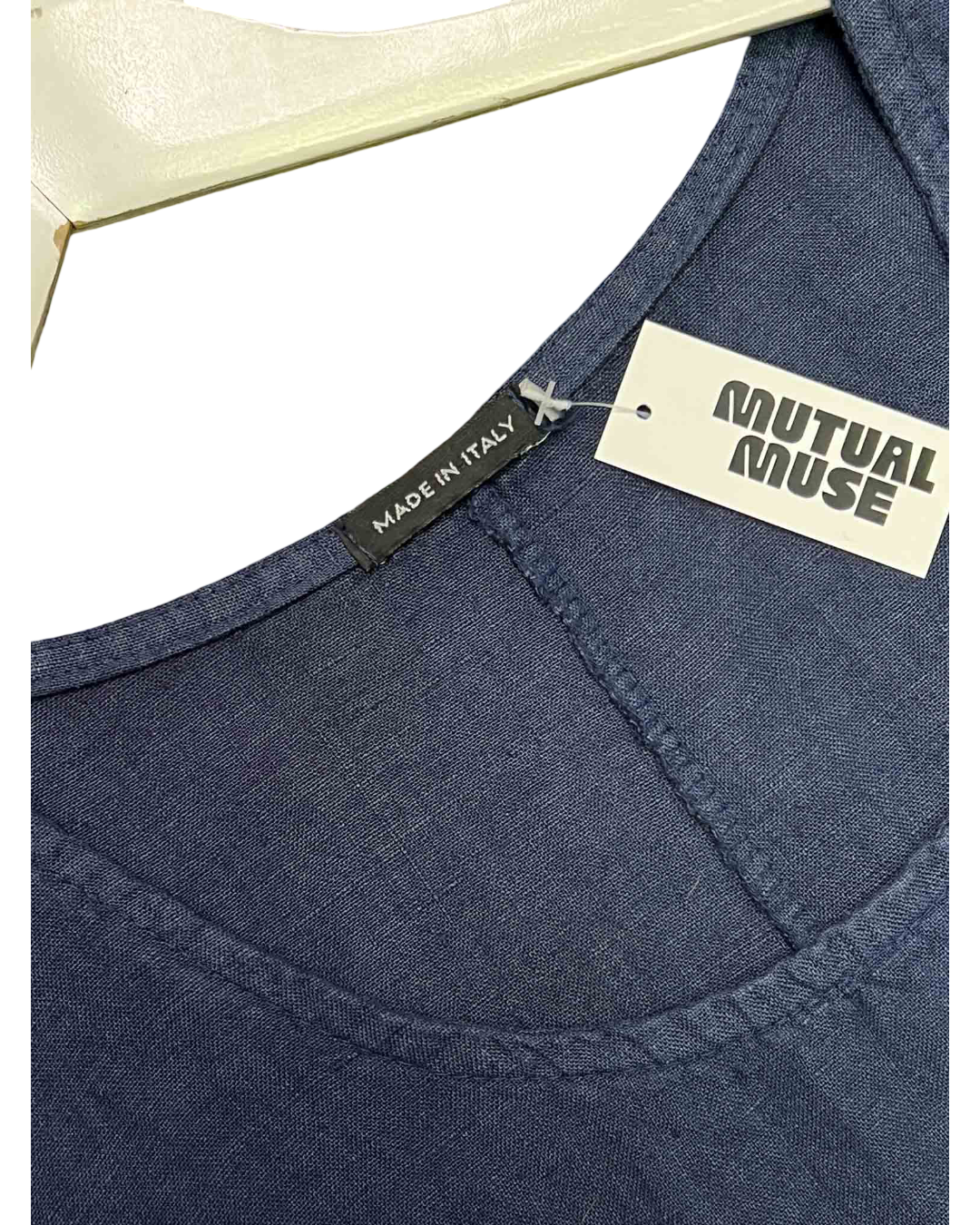 Size 12 | Made in Italy Navy Linen Dress