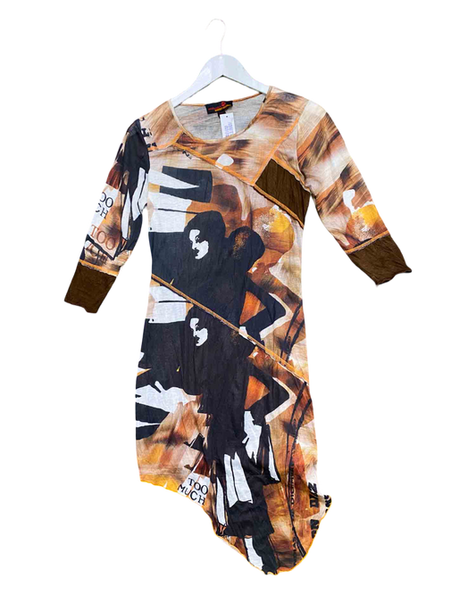 Size S | Seven Sisters Brown Asymmetrical  Dress