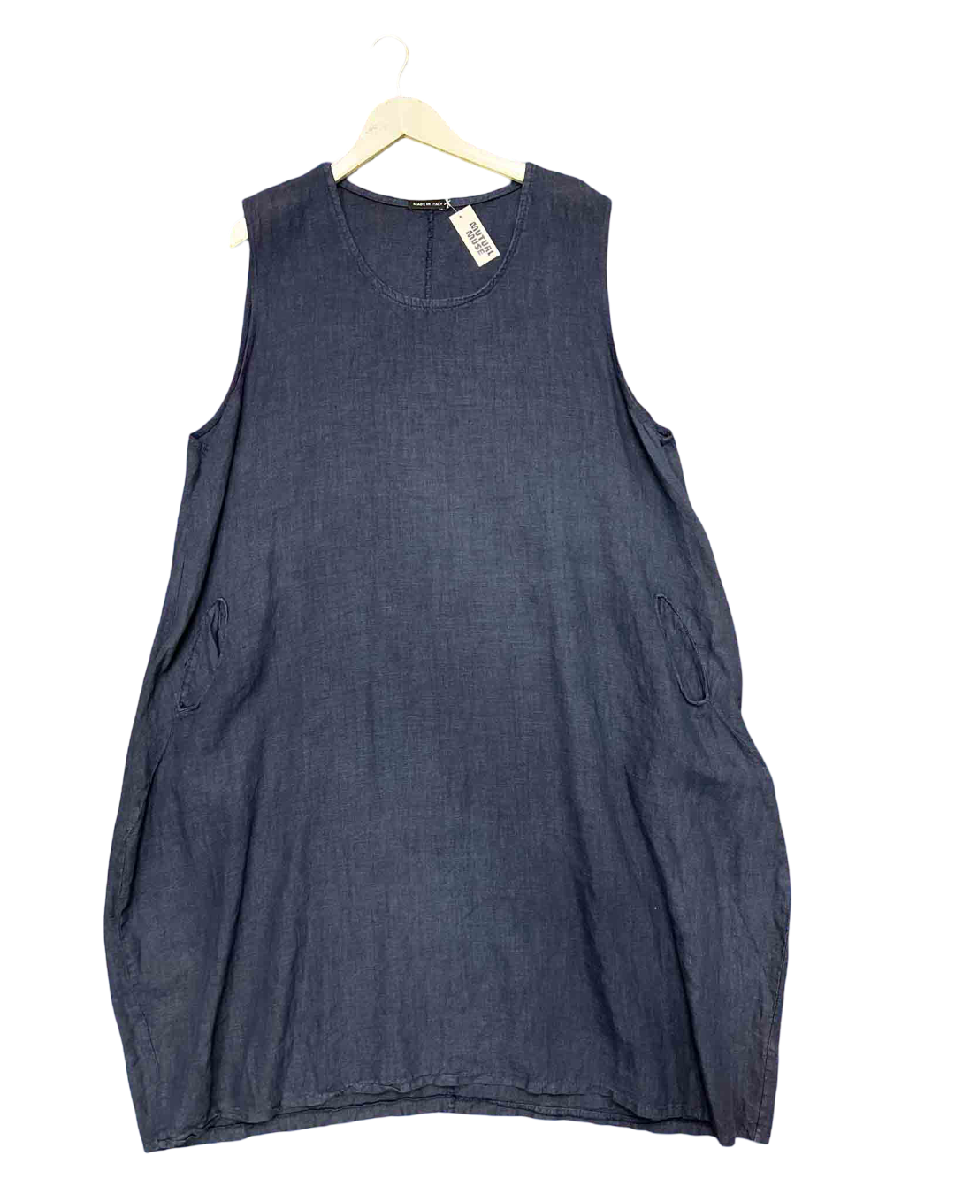 Size 12 | Made in Italy Navy Linen Dress