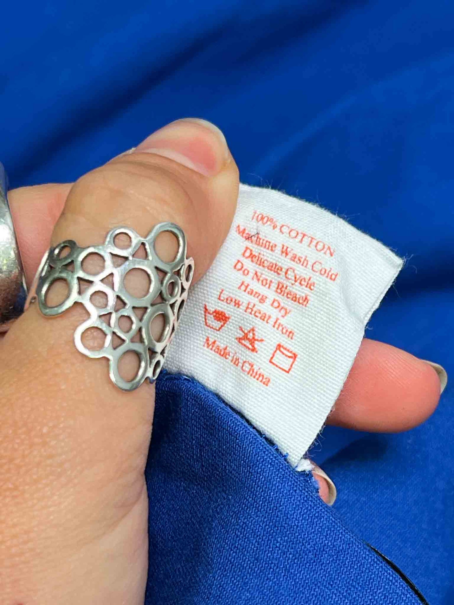 Size 20 | Lisa Says Gah Blue Cotton Asymmetric Midi Skirt