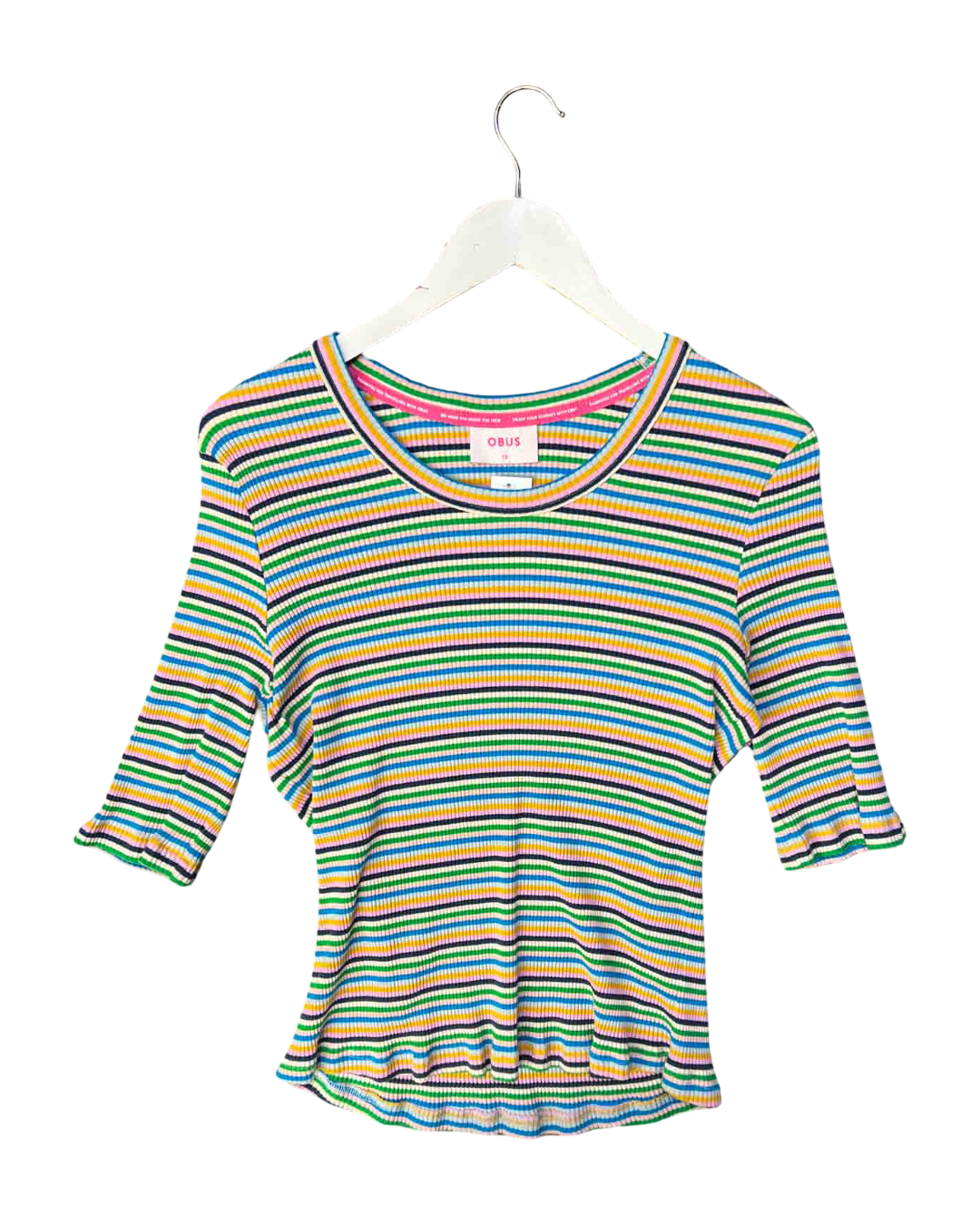 Size 16 | OBUS Striped 3/4 Sleeve Top