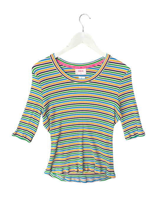 Size 16 | OBUS Striped 3/4 Sleeve Top